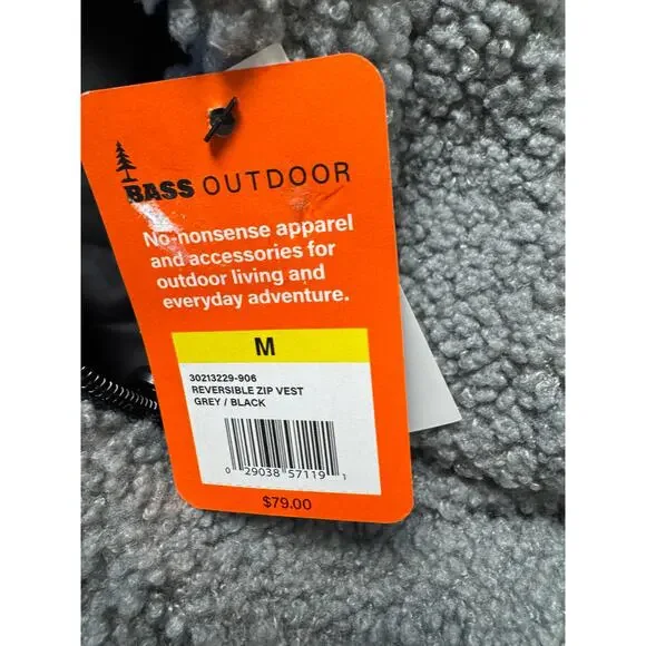 BASS OUTDOOR Women's Reversible Zip-Front Vest BLACK/GRAY NWT SIZE M - Picture 11 of 13